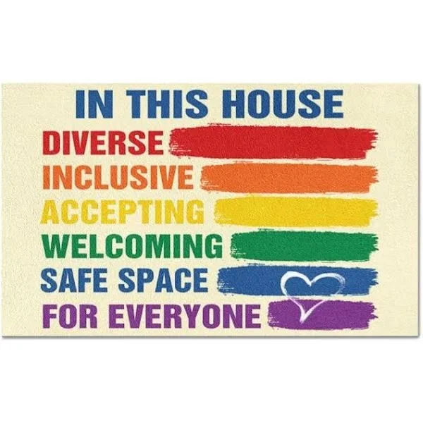Lgbt In This House Rainbow Pride Doormat, Lgbt Home Decorative Welcome Doormat