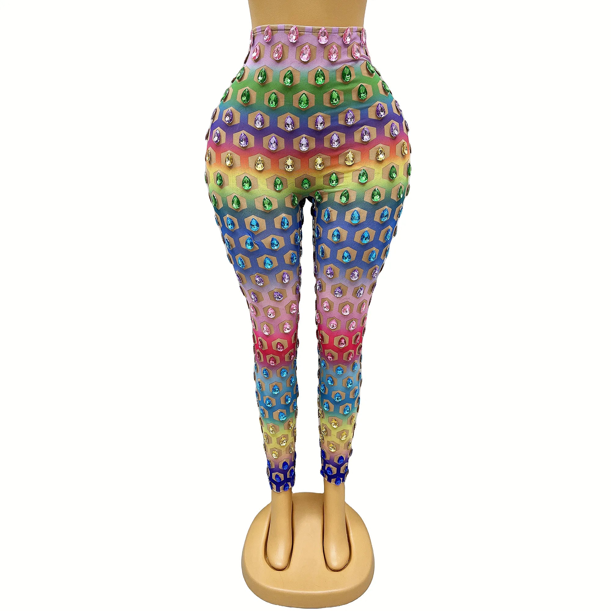 Affordable graphic tees for LGBTQ+ ally gifts--Big Rhinestones Rainbow Leggings