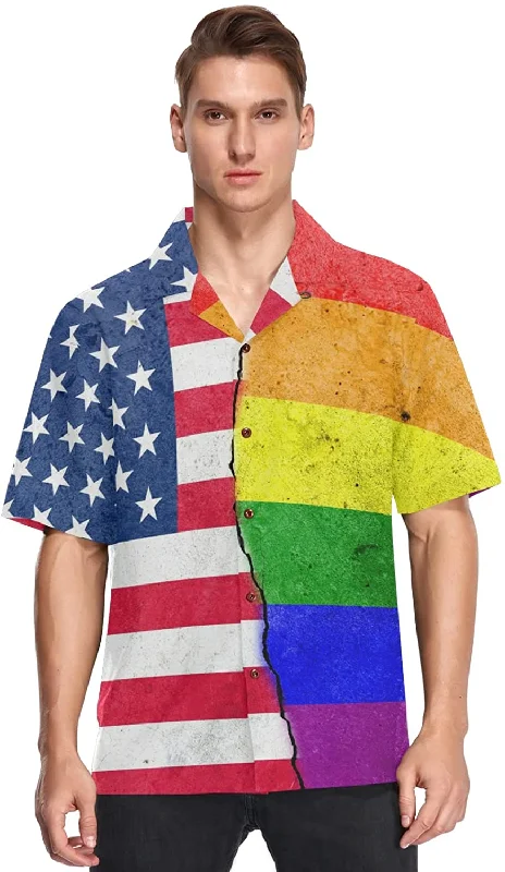 Gay Hawaiian Shirts In Usa Flag Background, Hawaiian Shirts Gay, Lesbian Hawaii Shirt, Gift For Couple Gaymer Gay Hawaiian Shirts In Usa Flag Background, Hawaiian Shirts Gay, Lesbian Hawaii Shirt, Gift For Couple Gaymer