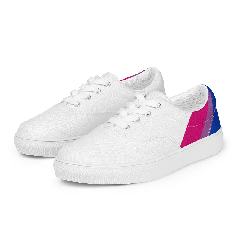 Bisexual Diagonal Flag Colors LGBTQ+ Men’s Lace-up Canvas Shoes