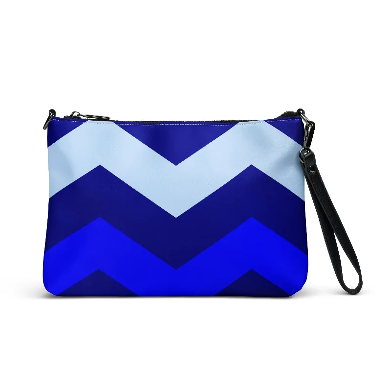Chevron in Blue Purse Handbag