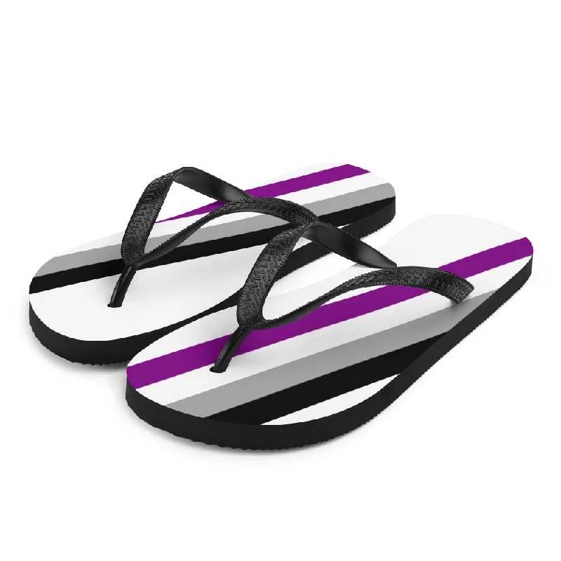 Asexual Diagonal Flag Colors LGBTQ+ Unisex Flip-Flops