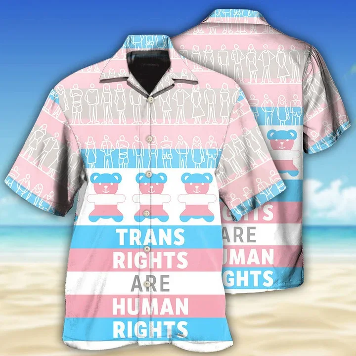 Graphic pride t-shirts with hand-drawn rainbow hearts--Beach Shirt Lgbt Trans Rights Are Human Rights, Trans Pride Hawaiian Shirt Graphic pride t-shirts with hand-drawn rainbow hearts--Beach Shirt Lgbt Trans Rights Are Human Rights, Trans Pride Hawaiian Shirt