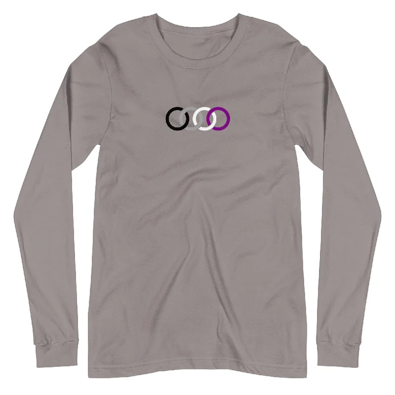 Graphic tees with empowering LGBTQ+ slogans and artwork--Asexual Pride Circles Graphic LGBTQ+ Unisex Long Sleeve T-Shirt Graphic tees with empowering LGBTQ+ slogans and artwork--Asexual Pride Circles Graphic LGBTQ+ Unisex Long Sleeve T-Shirt