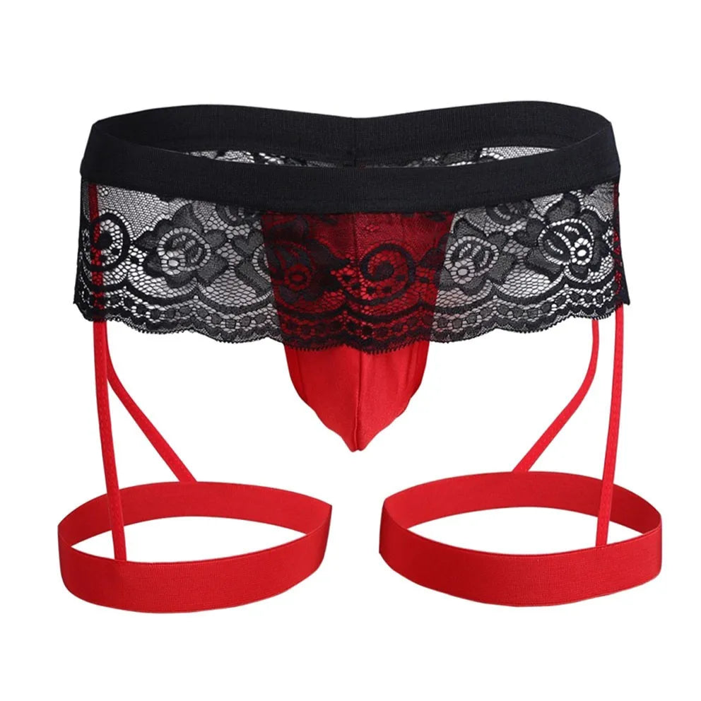 Men’s Lace Garter Skirt Thong