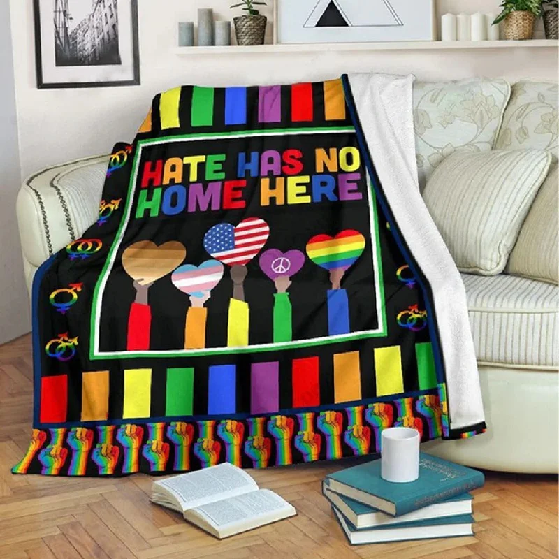 Lgbt Blanket Hate Has No Home Here, Pride Gift For Gay Friend, Lesbian Gift On Pride Month, Blanket Lgbt Lgbt Blanket Hate Has No Home Here, Pride Gift For Gay Friend, Lesbian Gift On Pride Month, Blanket Lgbt