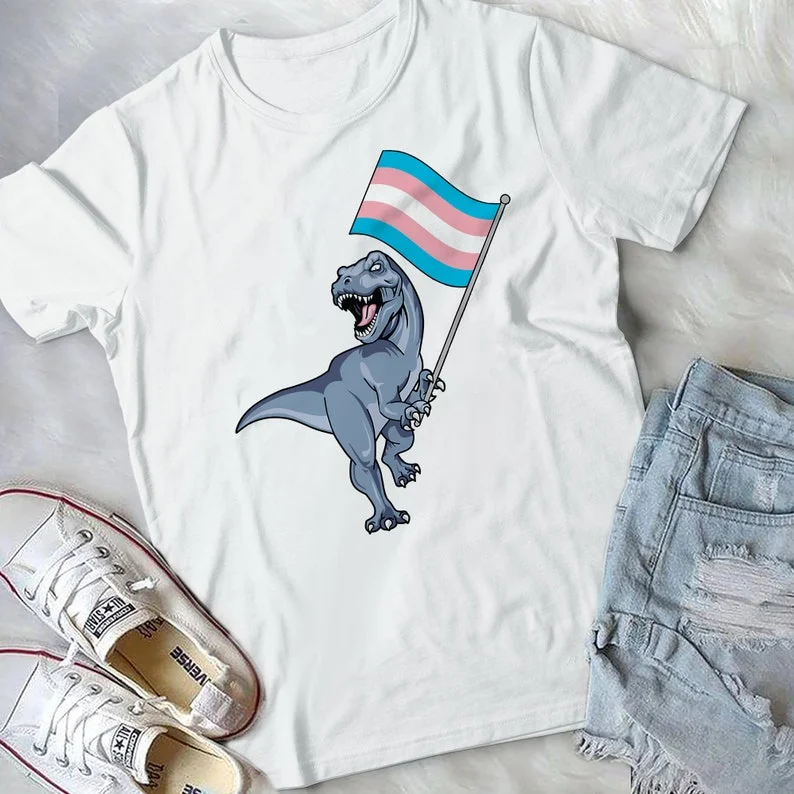 Graphic pride t-shirts with rainbow heart and peace signs--Dinosaur T-rex Transgender Pride Flag LGBT Lesbian Bisexual T-Shirt, Rainbow Pride Shirt Graphic pride t-shirts with rainbow heart and peace signs--Dinosaur T-rex Transgender Pride Flag LGBT Lesbian Bisexual T-Shirt, Rainbow Pride Shirt