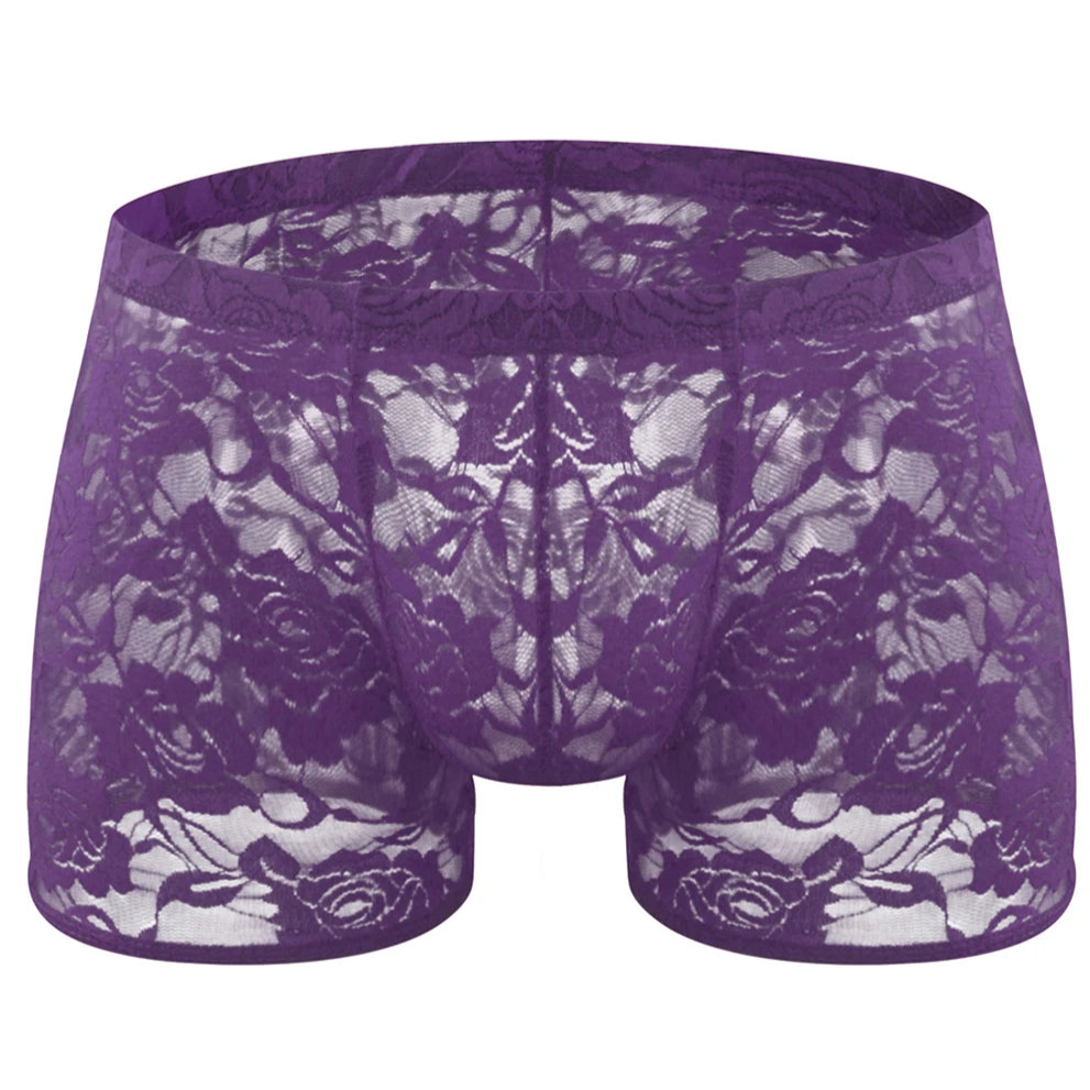 Men’s Floral Fetish Lace Boxers