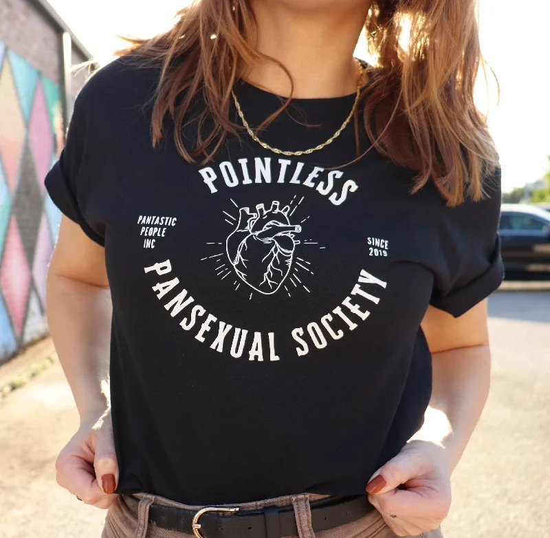 Affordable graphic tees for LGBTQ+ community events--Pointless Pansexual Society Club T-Shirt Affordable graphic tees for LGBTQ+ community events--Pointless Pansexual Society Club T-Shirt