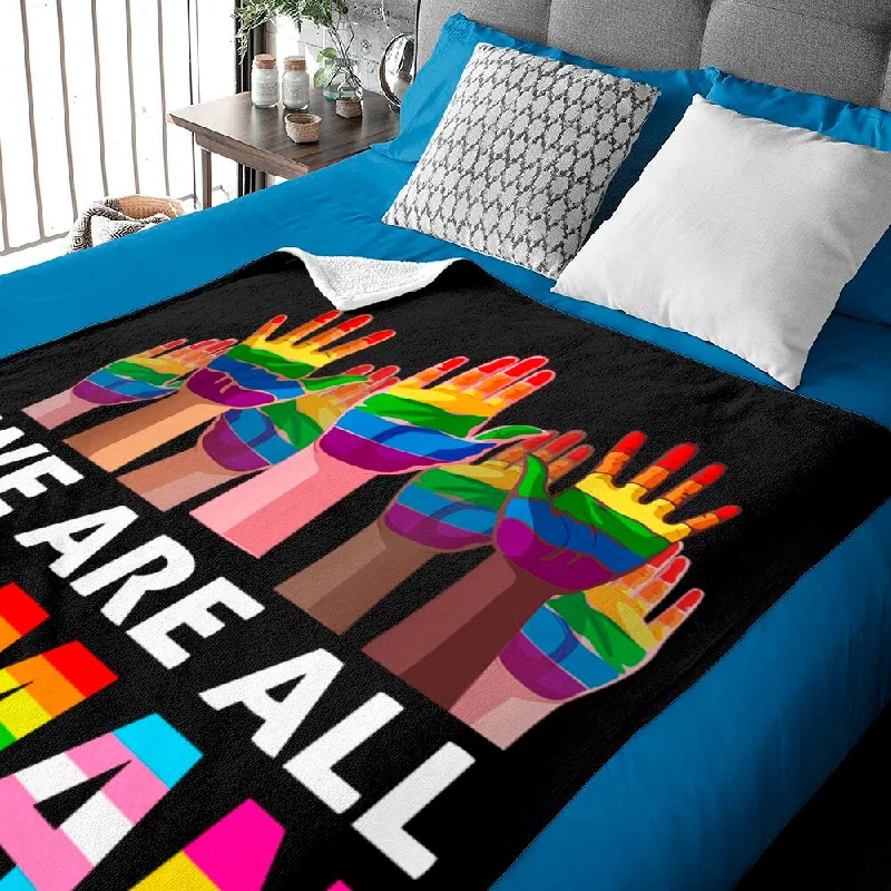 Lgbtq Blanket We Are All Human Right Lgbt Gay Pride Ally Blanket Transgender Blanket, Gift For Trans Lgbtq Blanket We Are All Human Right Lgbt Gay Pride Ally Blanket Transgender Blanket, Gift For Trans