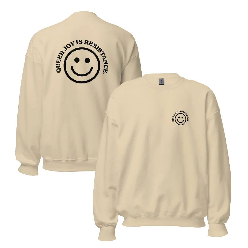 Hoodies with colorful pride-themed embroidery--Queer Joy is Resistance Unisex Sweatshirt Hoodies with colorful pride-themed embroidery--Queer Joy is Resistance Unisex Sweatshirt