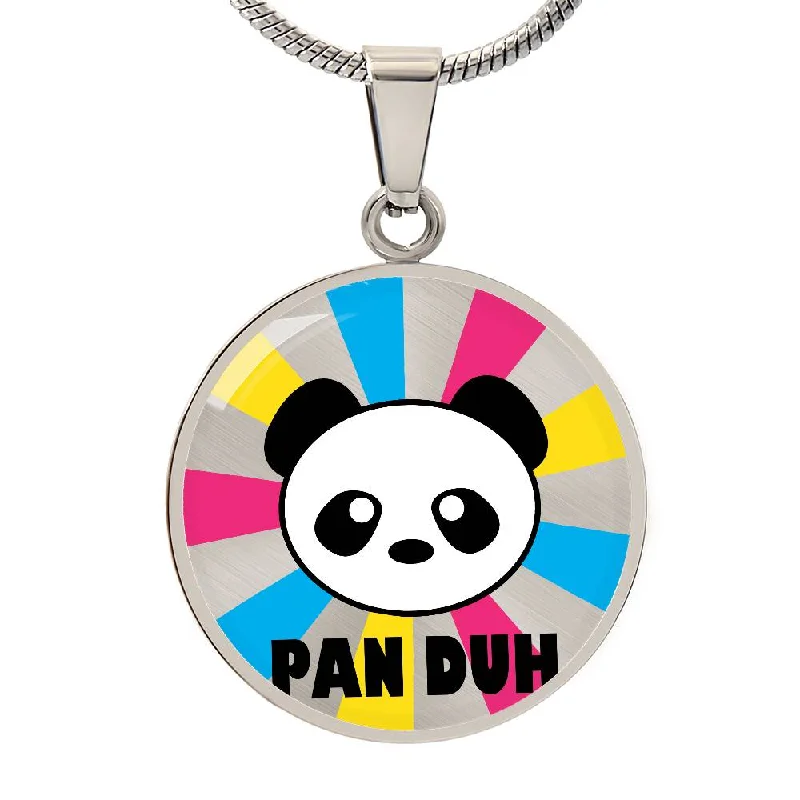 Pansexual Pan Duh Circle Pendant Necklace