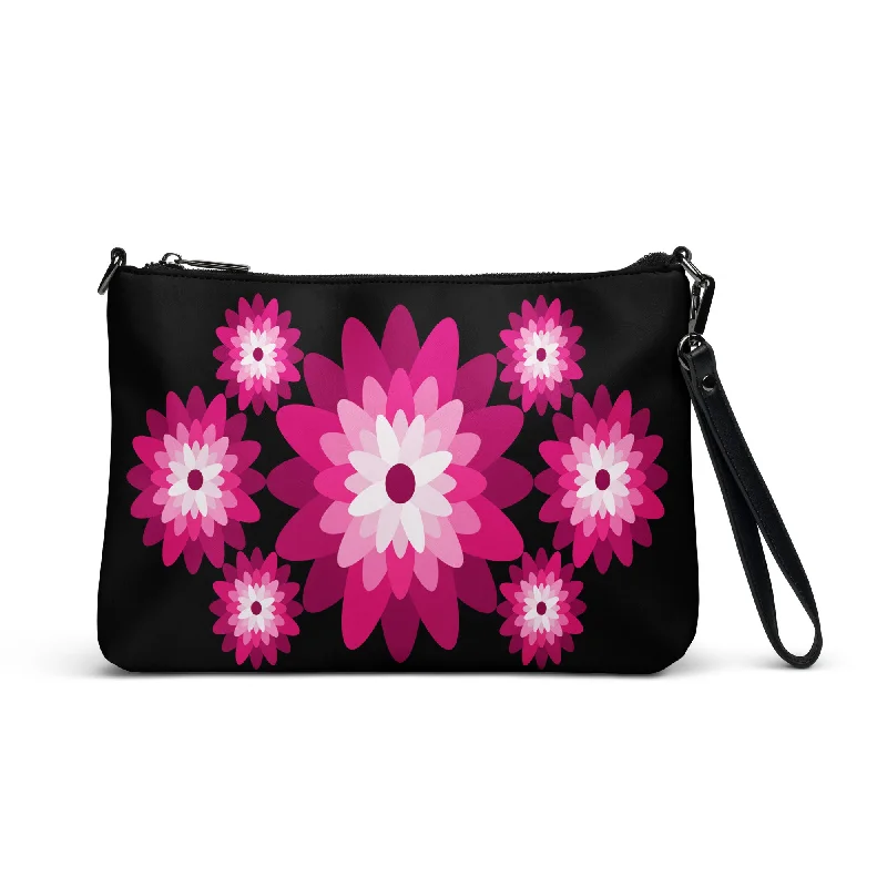 Pink Blooms at Midnight Purse Handbag
