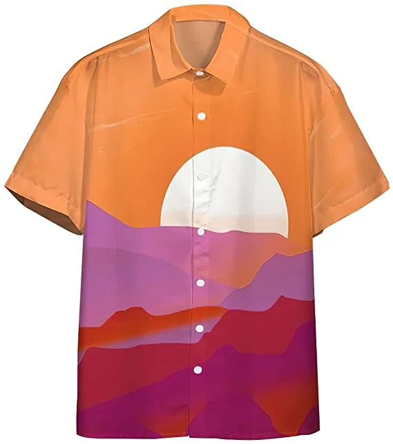 Lesbian Pride Sunrise Hawaiian Shirt, Hawaiian Pocket Shirt Unisex Full Print For Tropical Summer Holiday Vacation Full Size Lesbian Pride Sunrise Hawaiian Shirt, Hawaiian Pocket Shirt Unisex Full Print For Tropical Summer Holiday Vacation Full Size