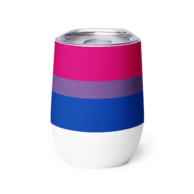 Bisexual Bi Pride Flag Stainless Steel Wine Tumbler 12oz