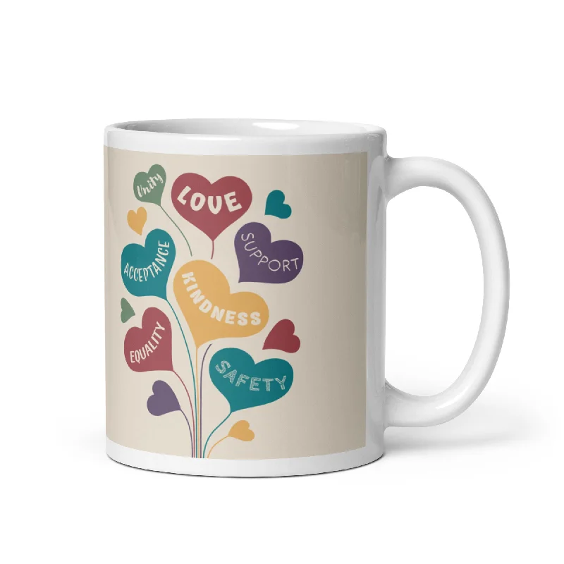 Rainbow Balloon Hearts Mug