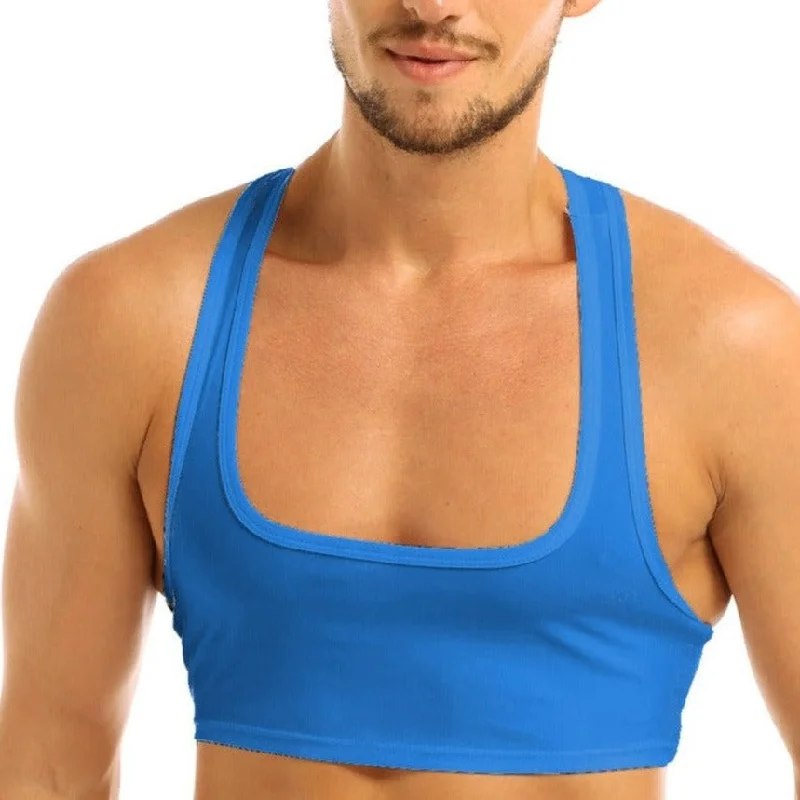 Men's Sleevless Y Back Crop Top