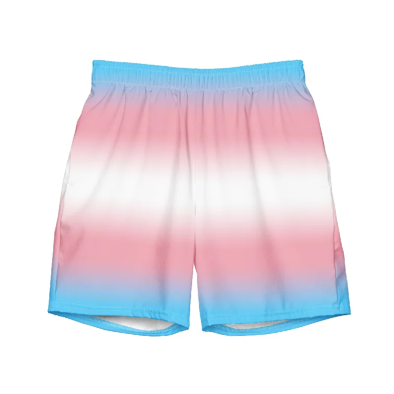 Transgender Trans Pride Men's Style Swim Trunks Bathing Suit - Ombre