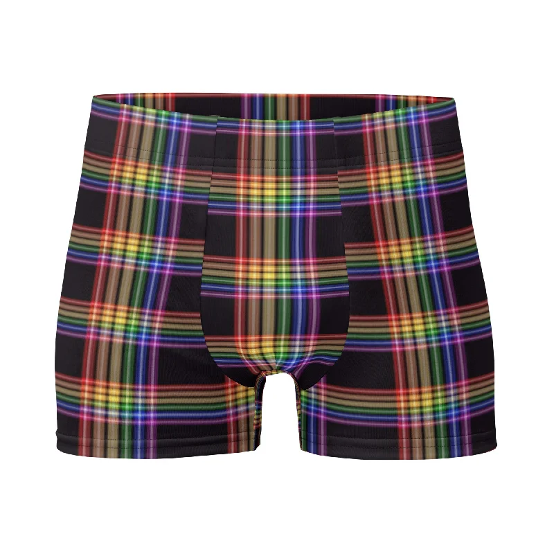 LGBTQ Pride Mens Boxer Briefs Underwear - Plaid