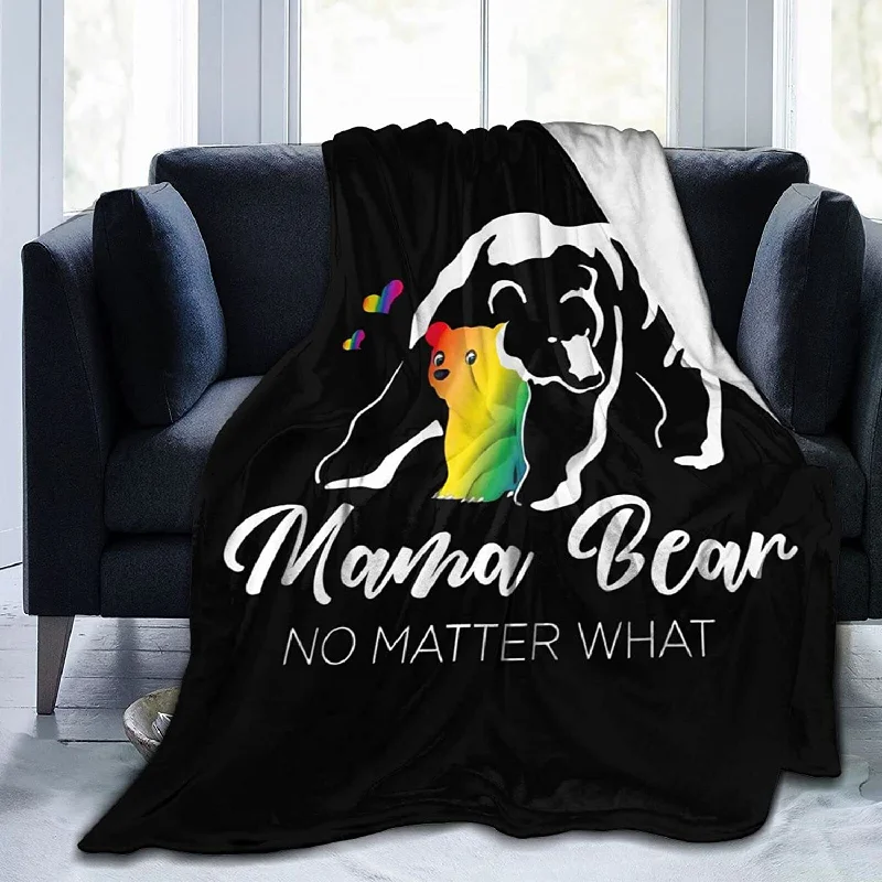 Mom Pride Mama Bear Blankets, Throw Pride Blanket Soft Flannel Proud Mom No Matter What Lgbtq Blankets Mom Pride Mama Bear Blankets, Throw Pride Blanket Soft Flannel Proud Mom No Matter What Lgbtq Blankets