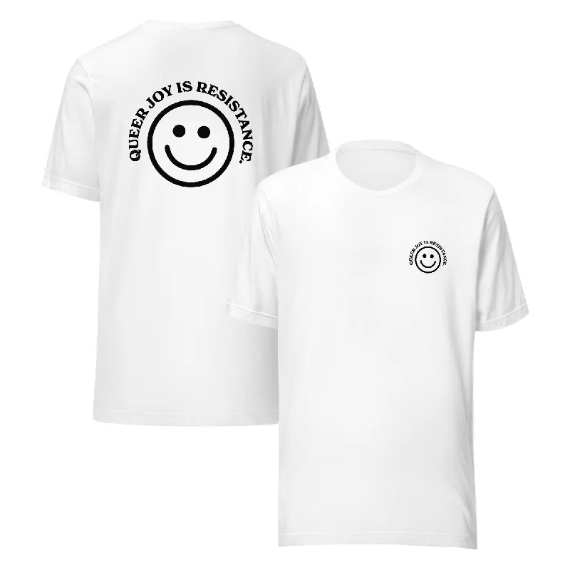 Soft breathable graphic tees for outdoor pride festivals--Queer Joy is Resistance Unisex T-Shirt Soft breathable graphic tees for outdoor pride festivals--Queer Joy is Resistance Unisex T-Shirt