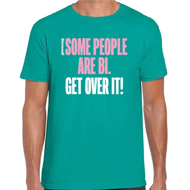 Where to buy graphic pride tees with political messages--Some People Are Bi, Get Over It! T-Shirt Where to buy graphic pride tees with political messages--Some People Are Bi, Get Over It! T-Shirt