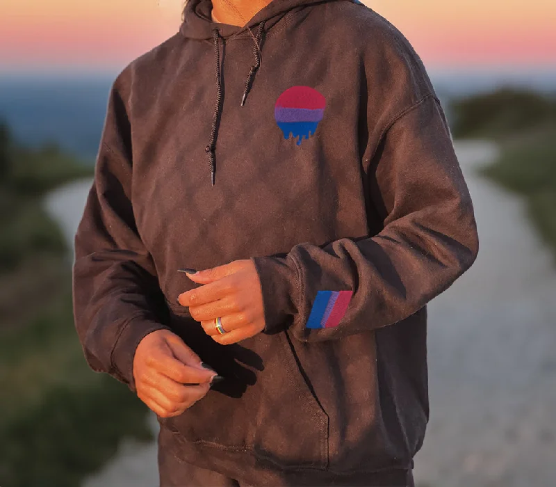 Matching pride hoodies for couples in love--Premium Melting Pride Bisexual Hoodie