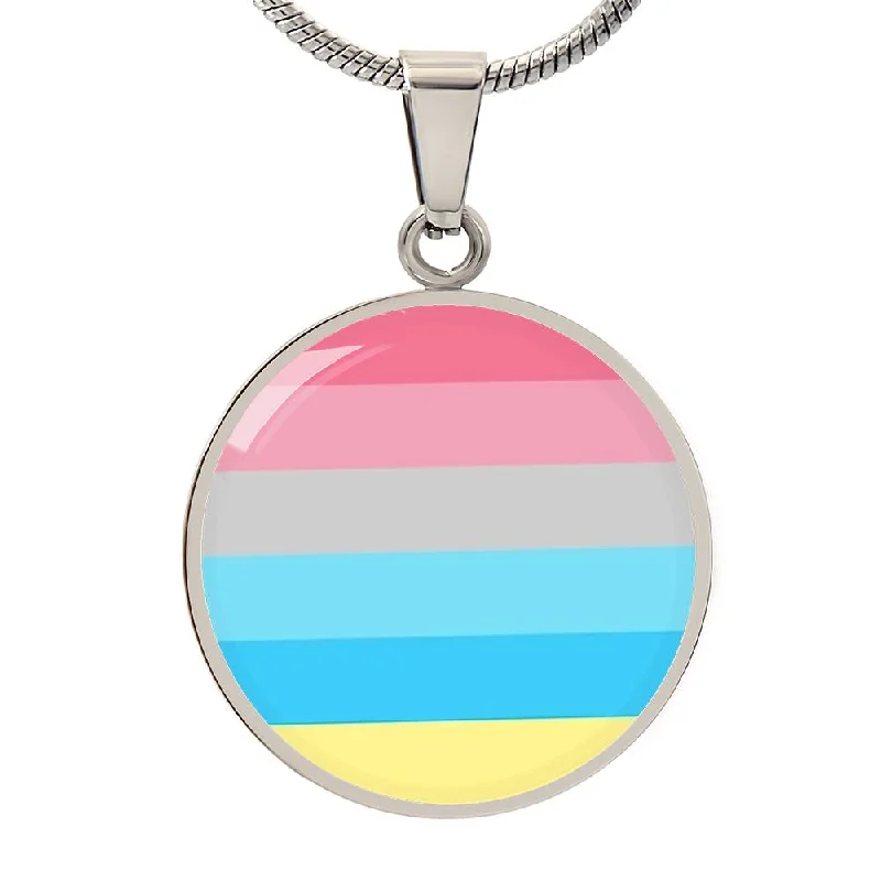 Genderflux Pride Circle Pendant Necklace