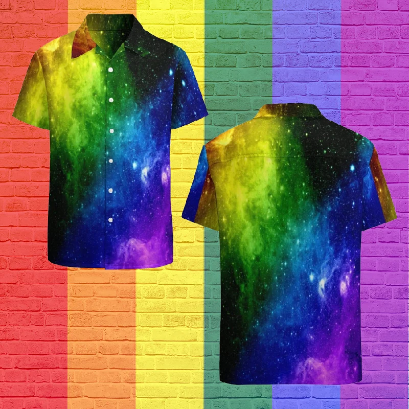 Rainbow Galaxy Lgbt Pride Hawaiian Vintage Shirt Mens Button Down Plus Size Tropical Hawaii Beach Shirts Rainbow Galaxy Lgbt Pride Hawaiian Vintage Shirt Mens Button Down Plus Size Tropical Hawaii Beach Shirts