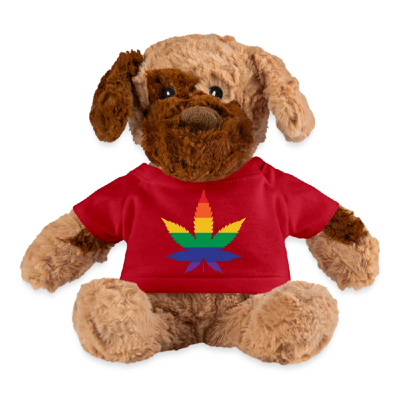 LGBTQ Pride Plush Dog Stuffed Animal - Weed