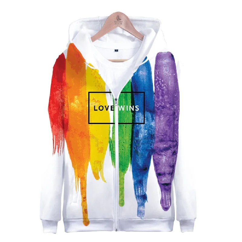 Best graphic tees for pride month fundraisers--LGBT Rainbow Hoodie Jacket
