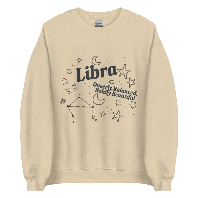 Comfortable rainbow hoodies for pride events--Libra Queerly Balanced, Boldly Beautiful Unisex Sweatshirt Comfortable rainbow hoodies for pride events--Libra Queerly Balanced, Boldly Beautiful Unisex Sweatshirt
