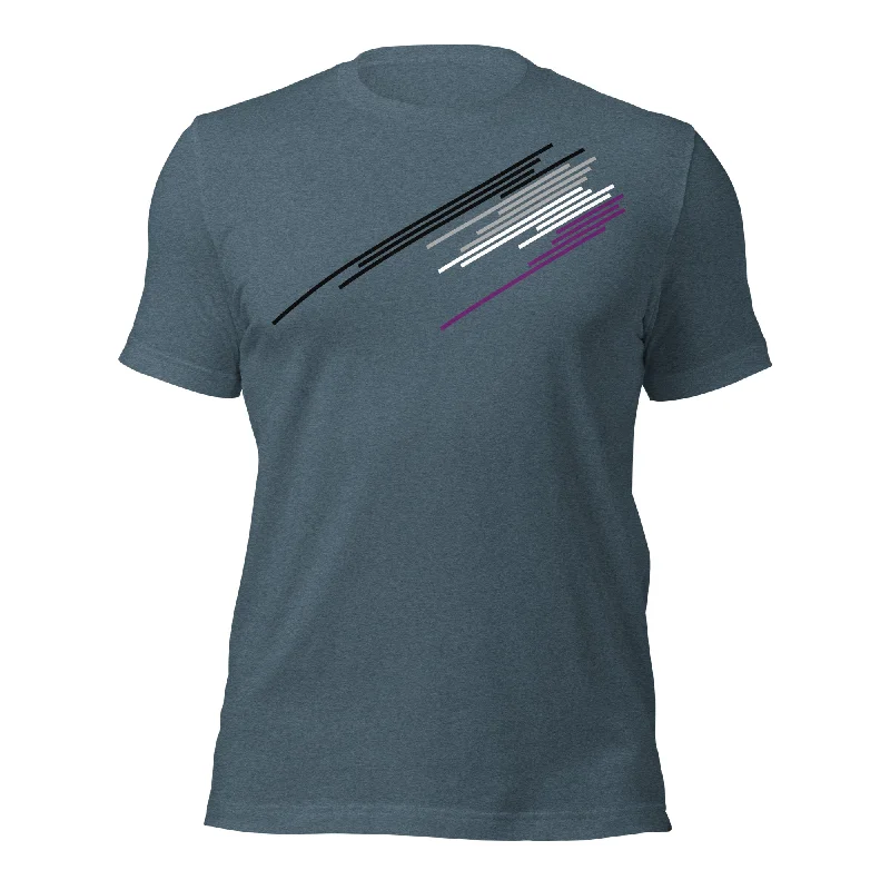Graphic pride t-shirts with embroidered rainbow hearts--Asexual Modern Queer T-Shirt Graphic pride t-shirts with embroidered rainbow hearts--Asexual Modern Queer T-Shirt
