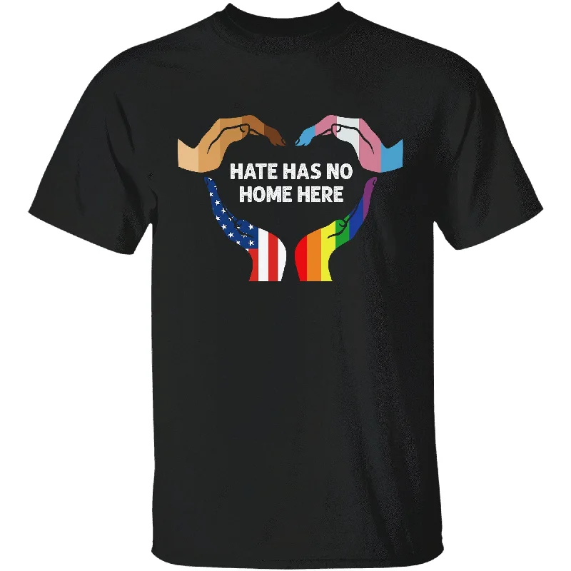 Soft cotton graphic pride t-shirts for everyday wear--Gay Pride Shirt, Hate Has No Home Here, LGBT Graphic Shirt, Gift For LGBT Community