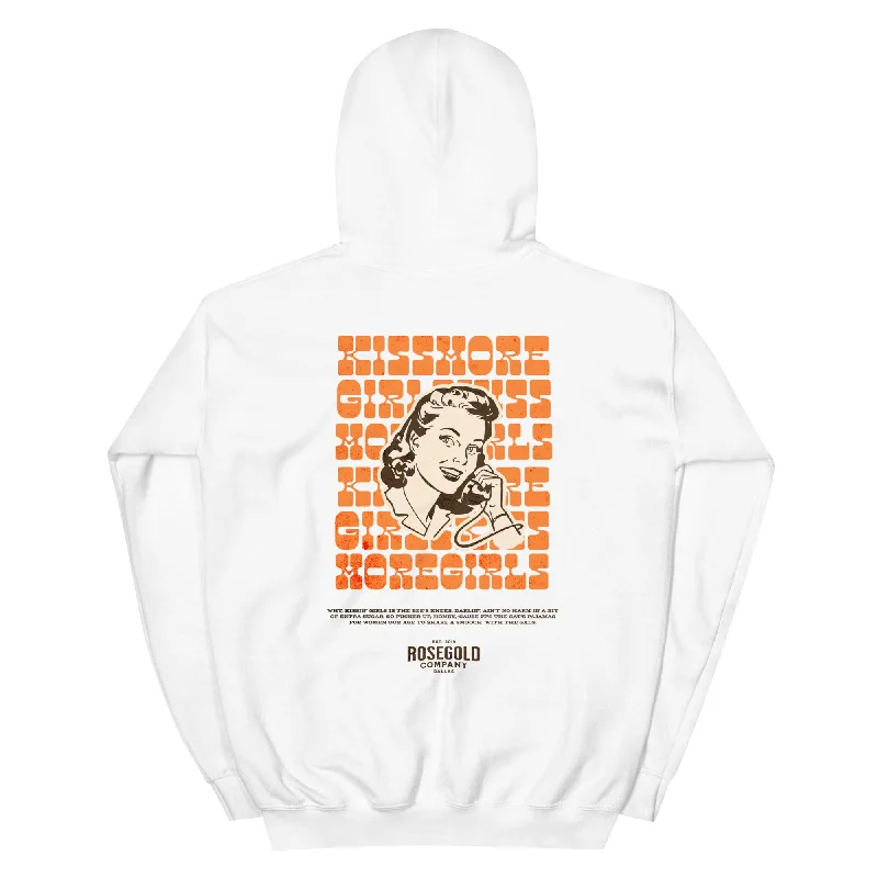 Comfortable hoodies for pride community events--Kiss More Girls Western 1960s Girls Premium Hoodie Comfortable hoodies for pride community events--Kiss More Girls Western 1960s Girls Premium Hoodie