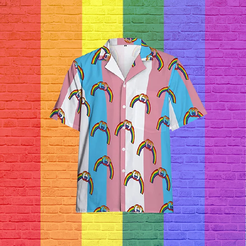 Lgbt Rainbow Hawaiian Shirts For Gay Man, Trans Pride Shirt, Summer Pride Hawaiian Shirts For Lesbian Lgbt Rainbow Hawaiian Shirts For Gay Man, Trans Pride Shirt, Summer Pride Hawaiian Shirts For Lesbian