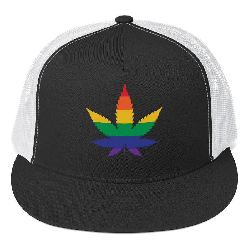 Rainbow Weed Trucker Cap