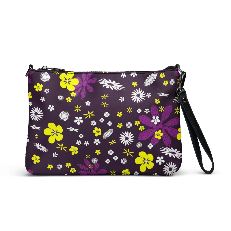 Purple and Yellow Floral Purse Handbag