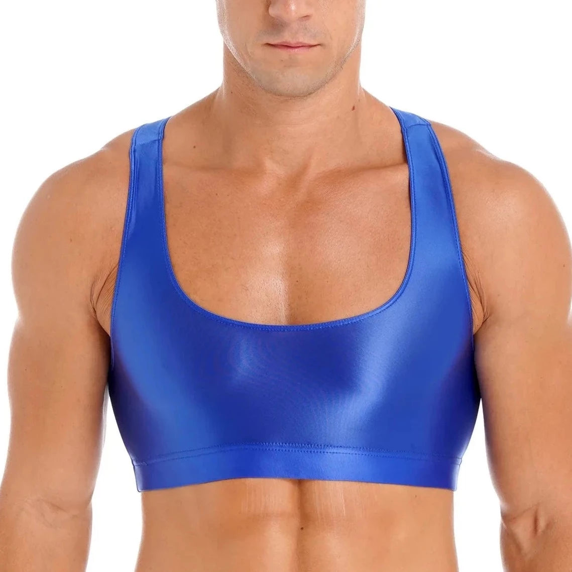 Men's Glossy Sports Crop Top