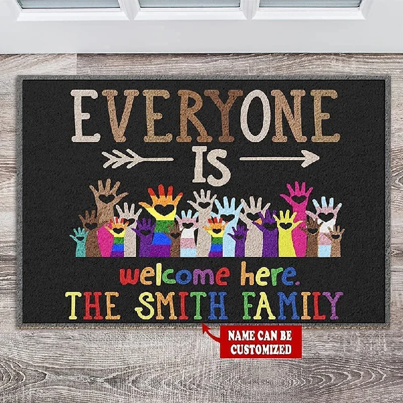 Personalized Pride Doormat Everyone Is Welcome Doormat Welcome Mat Lgbt Queer Equal Welcome Entrance Personalized Pride Doormat Everyone Is Welcome Doormat Welcome Mat Lgbt Queer Equal Welcome Entrance