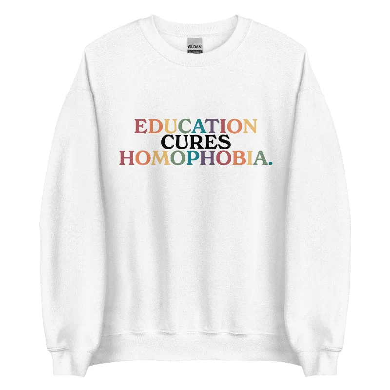 Affordable hoodies for pride month fundraisers--Education Cures Homophobia Unisex Sweatshirt Affordable hoodies for pride month fundraisers--Education Cures Homophobia Unisex Sweatshirt