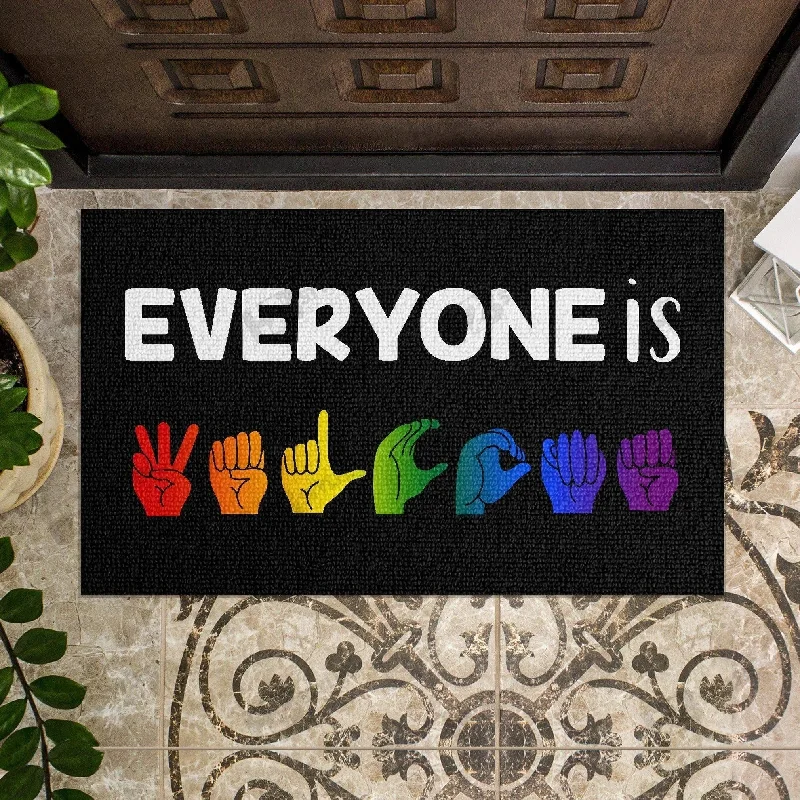 Pride Door Mat, Pride Mat, Pride Everyone Is Welcome Lgbt Doormat, Gift For Lgbt Pride Month Pride Door Mat, Pride Mat, Pride Everyone Is Welcome Lgbt Doormat, Gift For Lgbt Pride Month