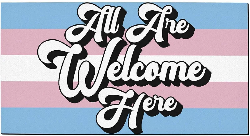 Transgender Pride Doormat Transgender Flag Door Mat All Are Welcome Here Trans Gifts Decorative Doormat Trans Transgender Pride Doormat Transgender Flag Door Mat All Are Welcome Here Trans Gifts Decorative Doormat Trans