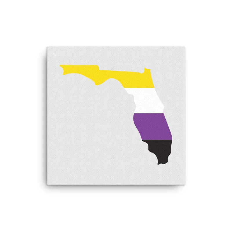 Florida Nonbinary Enby Pride Canvas Wall Art