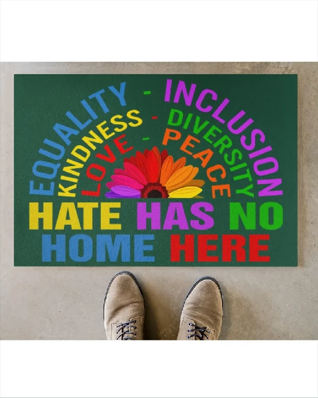 Pride Welcome Doormat, Hate Has No Home Here Lgbt Mat, Sunflower Mat For Lesbian