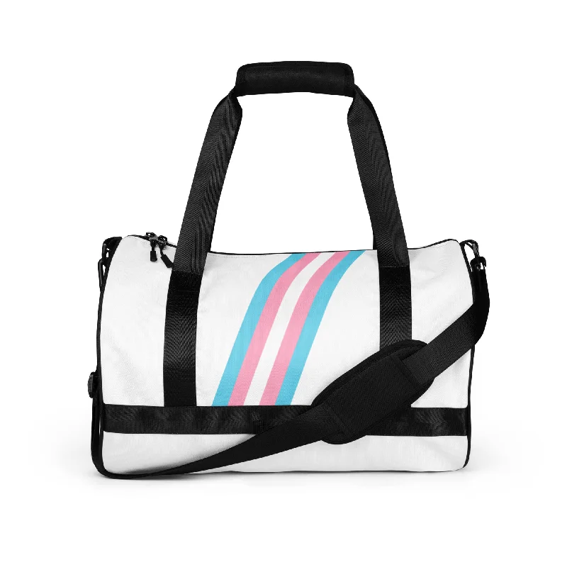 Transgender Diagonal Flag Colors LGBTQ+ Gym Bag