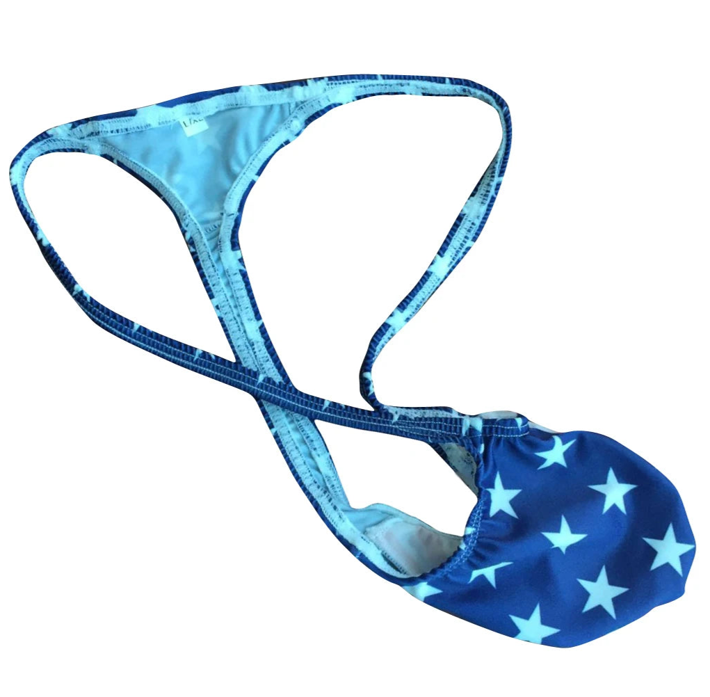 white stars with blue strap