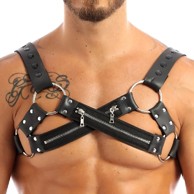 Zipper X-Gay Man Chest Harness