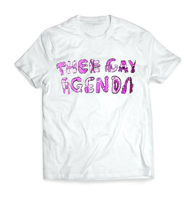 Graphic pride t-shirts with rainbow stars and stripes--Thee Gay Agenda