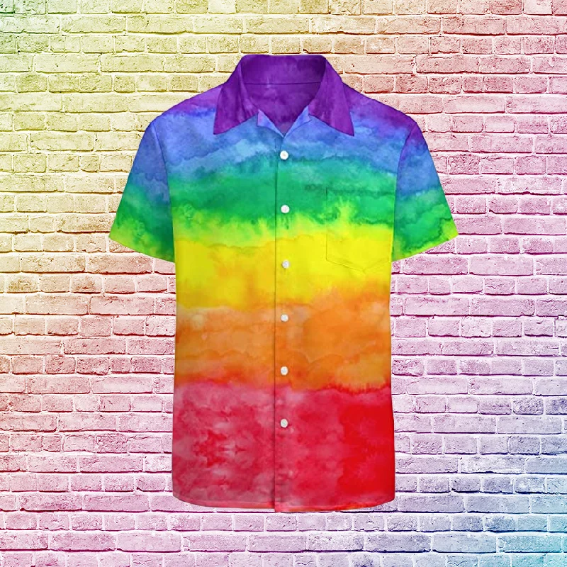 Rainbow Color Hawaiian Shirt, Hawaii Shirt For Gaymer, Lesbian Rainbow Hawaiian 3D T Shirt Rainbow Color Hawaiian Shirt, Hawaii Shirt For Gaymer, Lesbian Rainbow Hawaiian 3D T Shirt